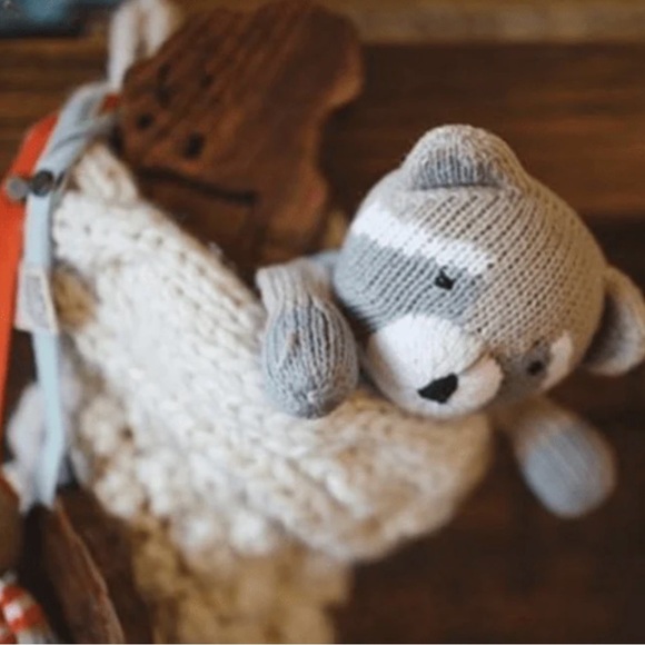 Racoon Baby Rattle Buddy by Finn + Emma - Picture 3 of 4